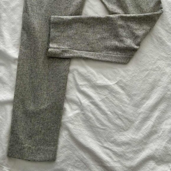DO+BE Heather Greige Wool-Blend Belted High-Rise Tailored Trousers – US S - Picture 4 of 9